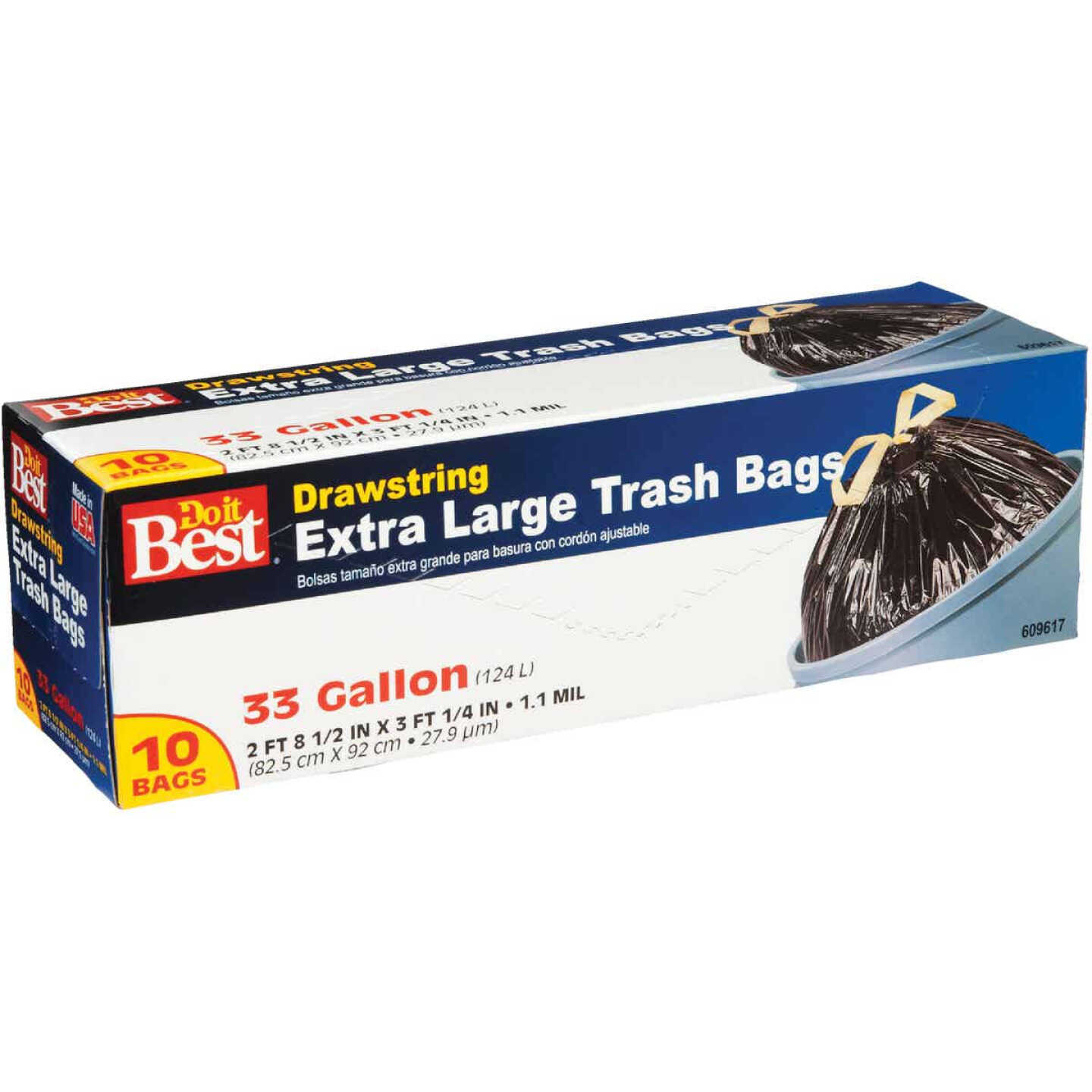 Do it Best 33 Gal. Extra Large Black Trash Bag (10-Count